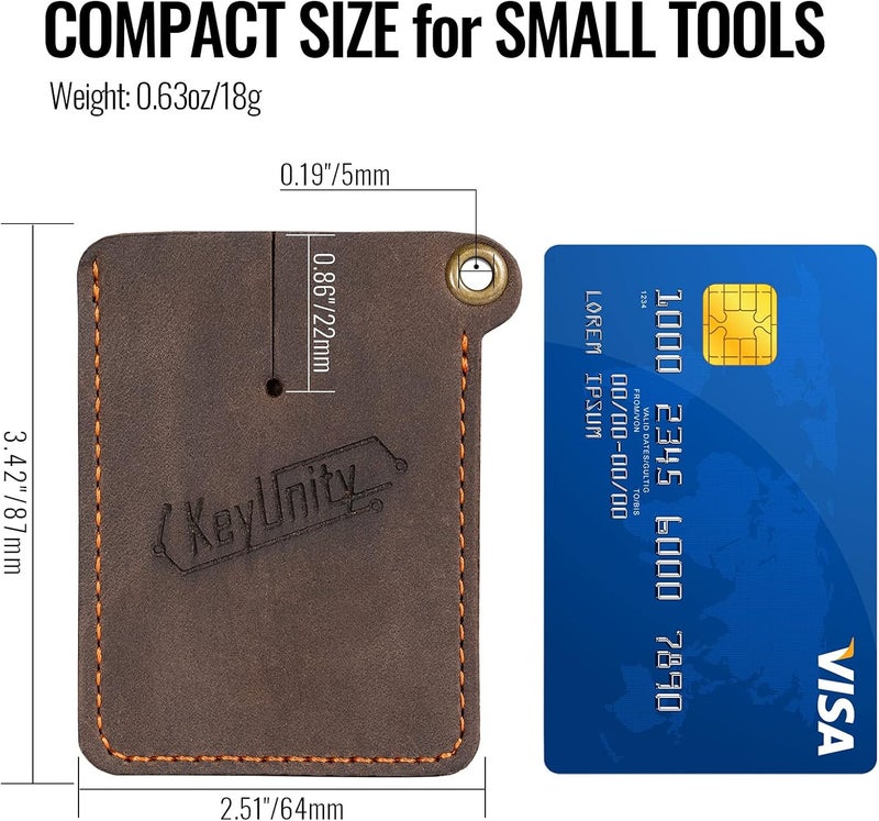 KeyUnity Leather Sheath EDC Pocket Organizer Hand Stitched Slip Pouch - Image 3